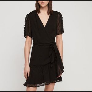 Allsaints Sienna Wrap Black Dress